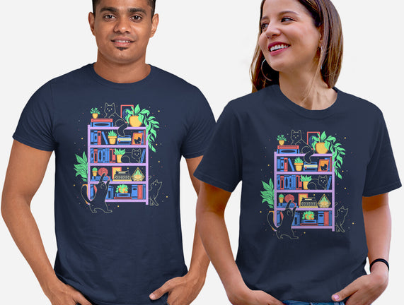 Rainbow Bookshelf Cats