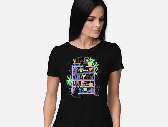 Rainbow Bookshelf Cats