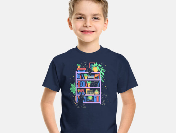 Rainbow Bookshelf Cats