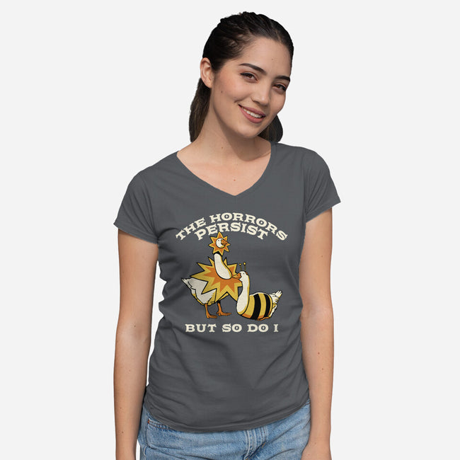 The Horrors Persist But So Do I-Womens-V-Neck-Tee-tobefonseca