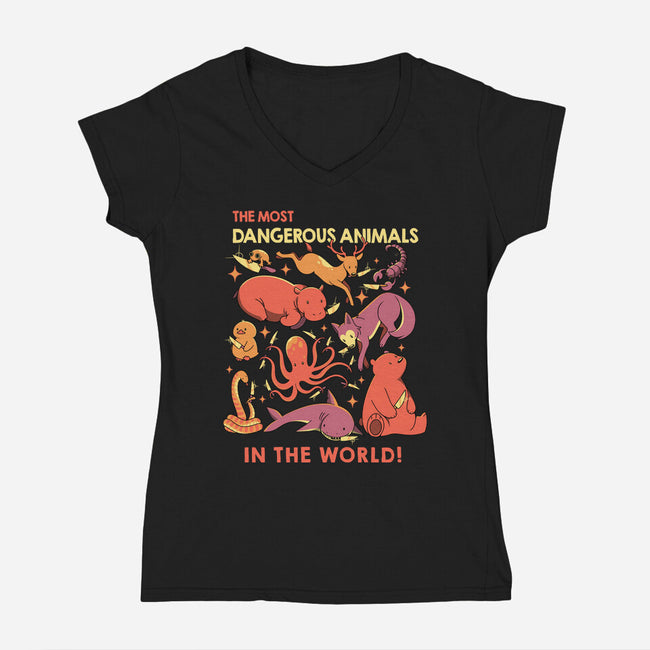 Dangerous Animals That Choose Violence-Womens-V-Neck-Tee-tobefonseca