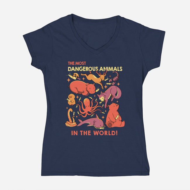 Dangerous Animals That Choose Violence-Womens-V-Neck-Tee-tobefonseca