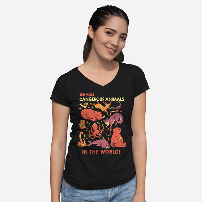 Dangerous Animals That Choose Violence-Womens-V-Neck-Tee-tobefonseca