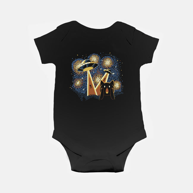 Alien Invasion Cat Scream-Baby-Basic-Onesie-tobefonseca