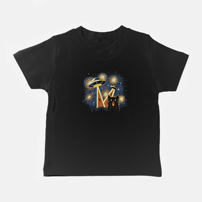 Alien Invasion Cat Scream-Baby-Basic-Tee-tobefonseca