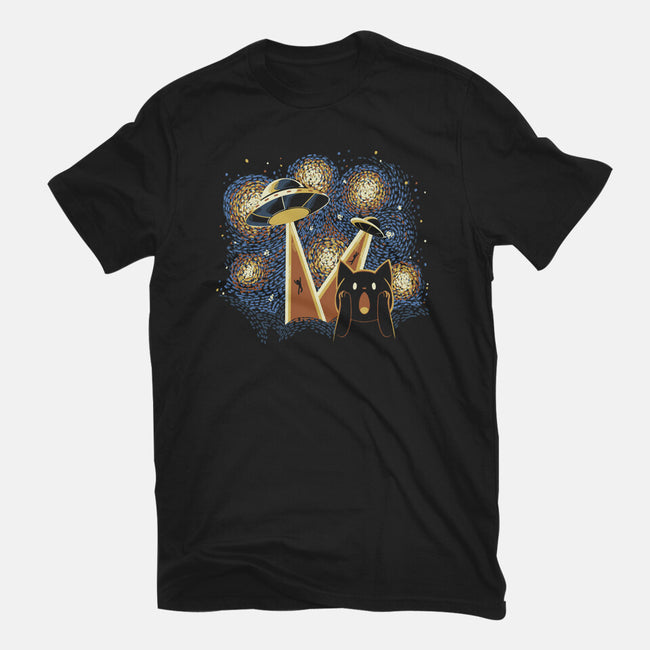Alien Invasion Cat Scream-Unisex-Basic-Tee-tobefonseca
