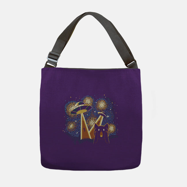Alien Invasion Cat Scream-None-Adjustable Tote-Bag-tobefonseca