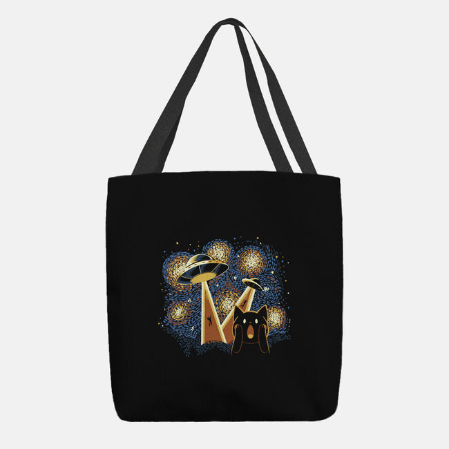 Alien Invasion Cat Scream-None-Basic Tote-Bag-tobefonseca