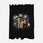 Alien Invasion Cat Scream-None-Polyester-Shower Curtain-tobefonseca