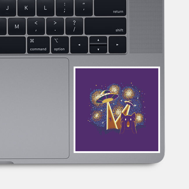 Alien Invasion Cat Scream-None-Glossy-Sticker-tobefonseca