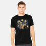 Alien Invasion Cat Scream-Mens-Heavyweight-Tee-tobefonseca