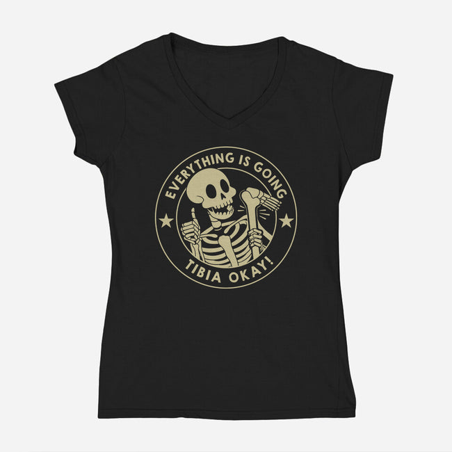 It's Going Tibia Okay-Womens-V-Neck-Tee-tobefonseca