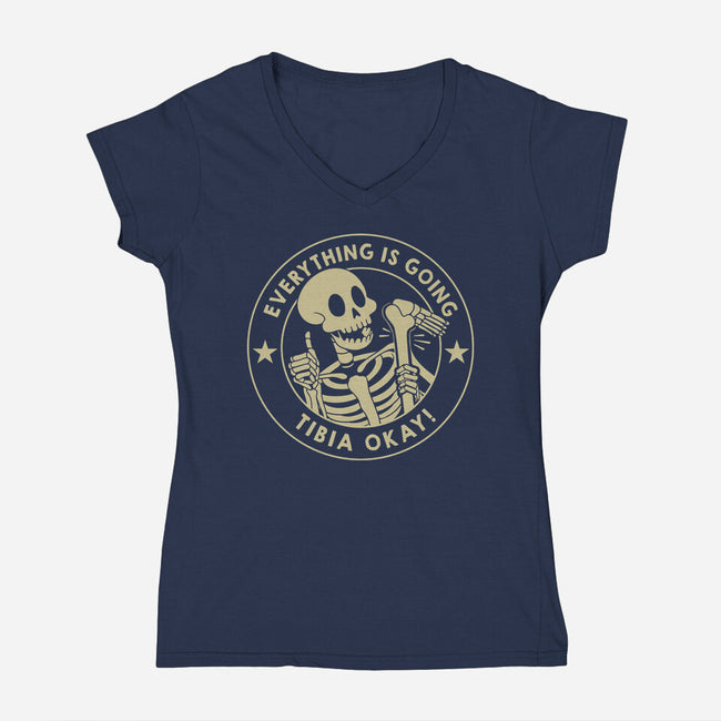 It's Going Tibia Okay-Womens-V-Neck-Tee-tobefonseca