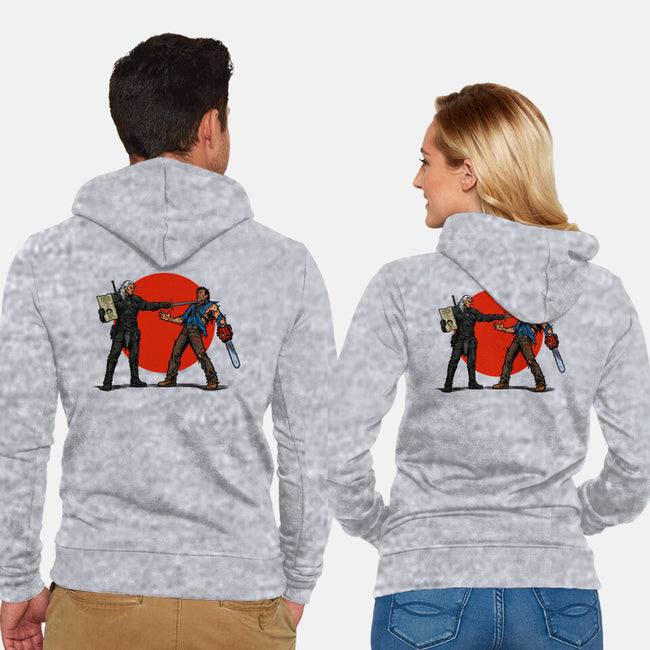 Evil Dead Or Alive-Unisex-Zip-Up-Sweatshirt-AndreusD