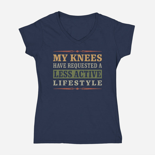 Less Active Lifestyle-Womens-V-Neck-Tee-Popnotic