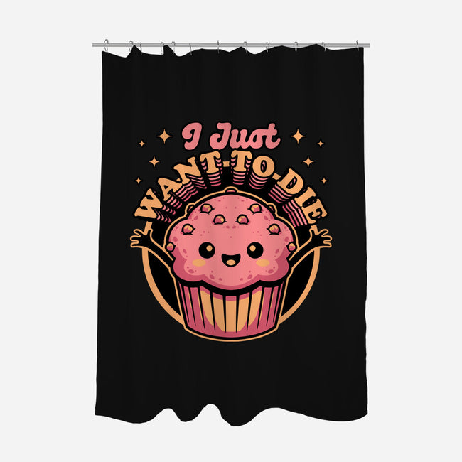 Muffin Dark Humor-None-Polyester-Shower Curtain-Studio Mootant