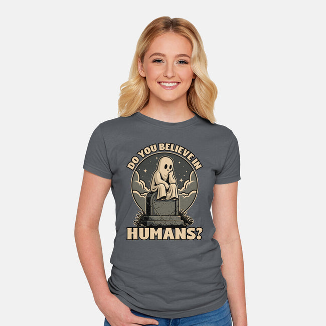Ghost Believe In Humans-Womens-Fitted-Tee-Studio Mootant