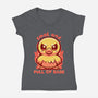 Smol And Full Of Rage-Womens-V-Neck-Tee-TechraNova