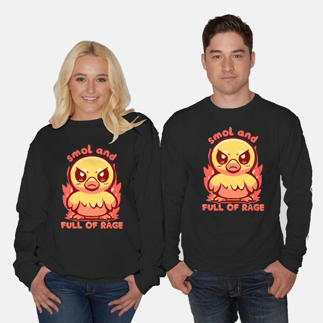 Smol And Full Of Rage-Unisex-Crew Neck-Sweatshirt-TechraNova