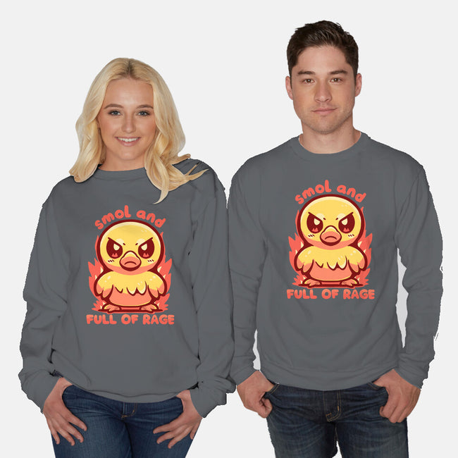 Smol And Full Of Rage-Unisex-Crew Neck-Sweatshirt-TechraNova