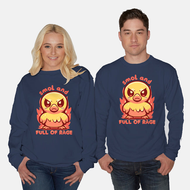 Smol And Full Of Rage-Unisex-Crew Neck-Sweatshirt-TechraNova