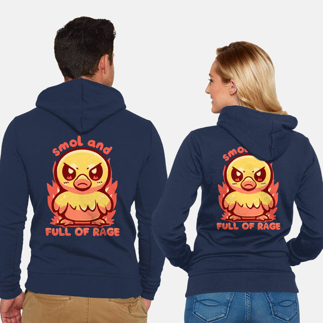 Smol And Full Of Rage-Unisex-Zip-Up-Sweatshirt-TechraNova