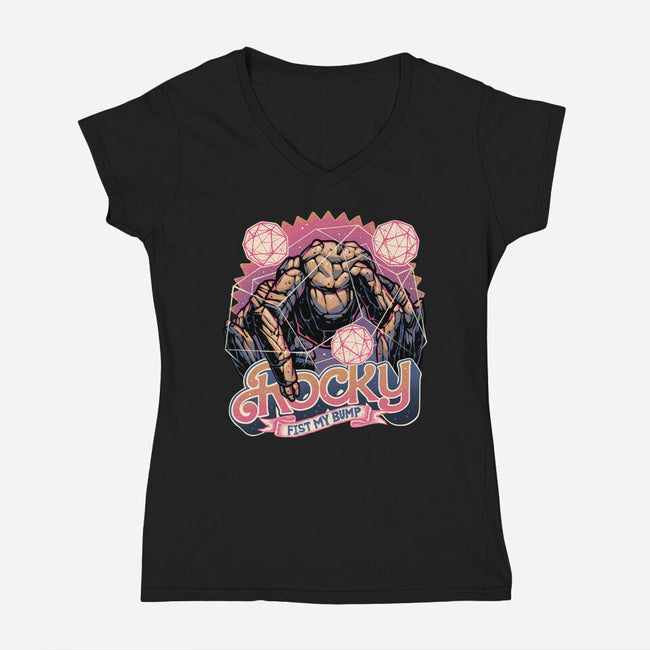 A Rock In The Outer Space-Womens-V-Neck-Tee-glitchygorilla
