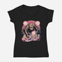 A Rock In The Outer Space-Womens-V-Neck-Tee-glitchygorilla