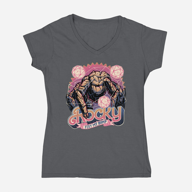 A Rock In The Outer Space-Womens-V-Neck-Tee-glitchygorilla