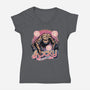 A Rock In The Outer Space-Womens-V-Neck-Tee-glitchygorilla