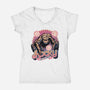 A Rock In The Outer Space-Womens-V-Neck-Tee-glitchygorilla