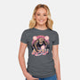 A Rock In The Outer Space-Womens-Fitted-Tee-glitchygorilla