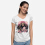 A Rock In The Outer Space-Womens-V-Neck-Tee-glitchygorilla