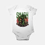 Green Smash-Baby-Basic-Onesie-glitchygorilla