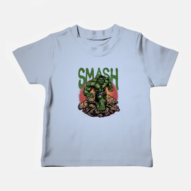 Green Smash-Baby-Basic-Tee-glitchygorilla