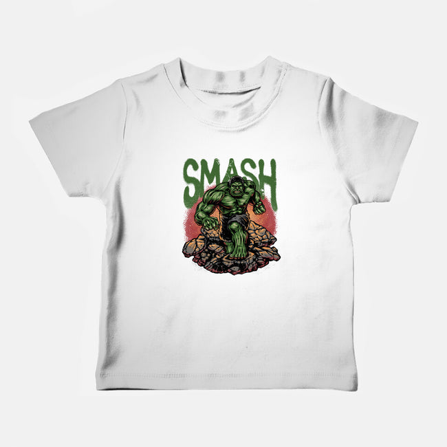 Green Smash-Baby-Basic-Tee-glitchygorilla