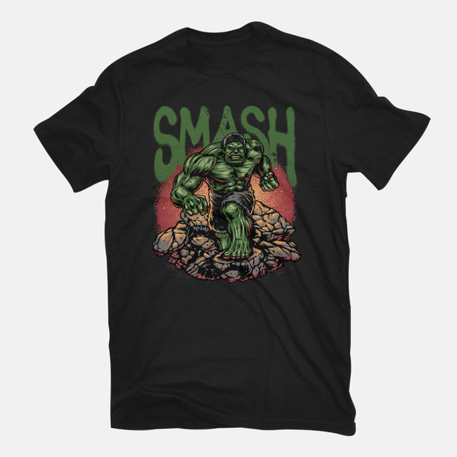 Green Smash-Mens-Basic-Tee-glitchygorilla