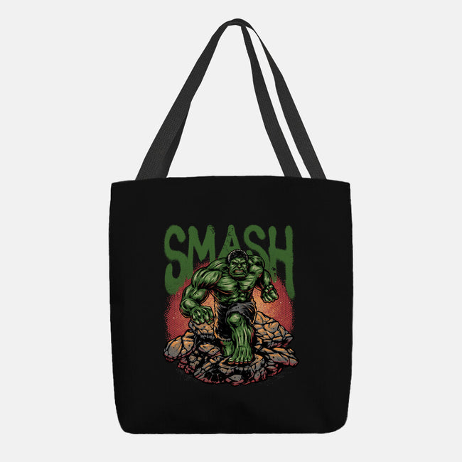 Green Smash-None-Basic Tote-Bag-glitchygorilla