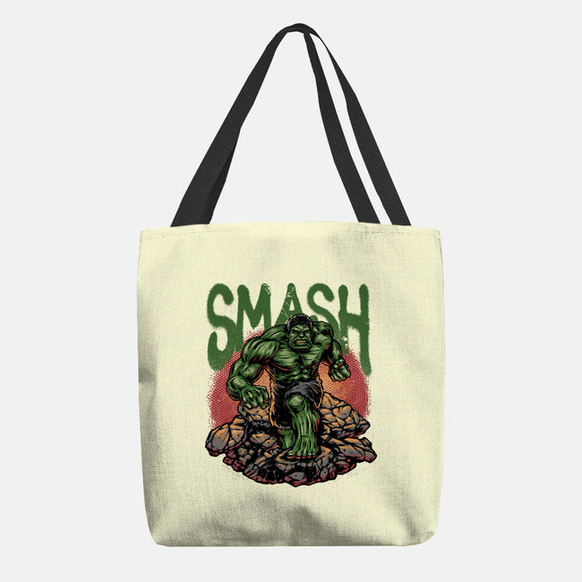 Green Smash-None-Basic Tote-Bag-glitchygorilla