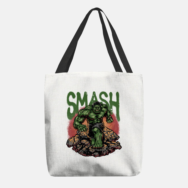 Green Smash-None-Basic Tote-Bag-glitchygorilla