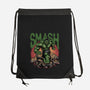 Green Smash-None-Drawstring-Bag-glitchygorilla