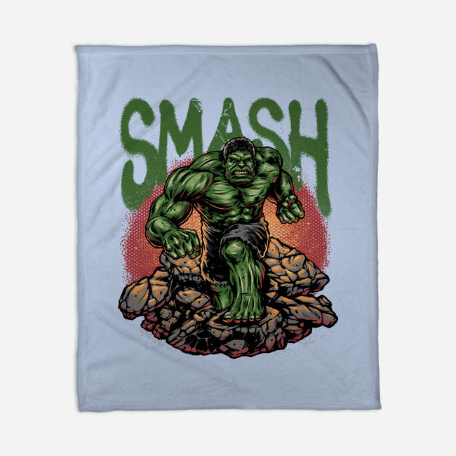 Green Smash-None-Fleece-Blanket-glitchygorilla