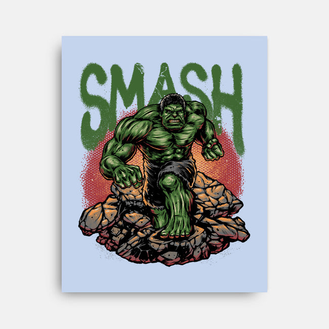Green Smash-None-Stretched-Canvas-glitchygorilla