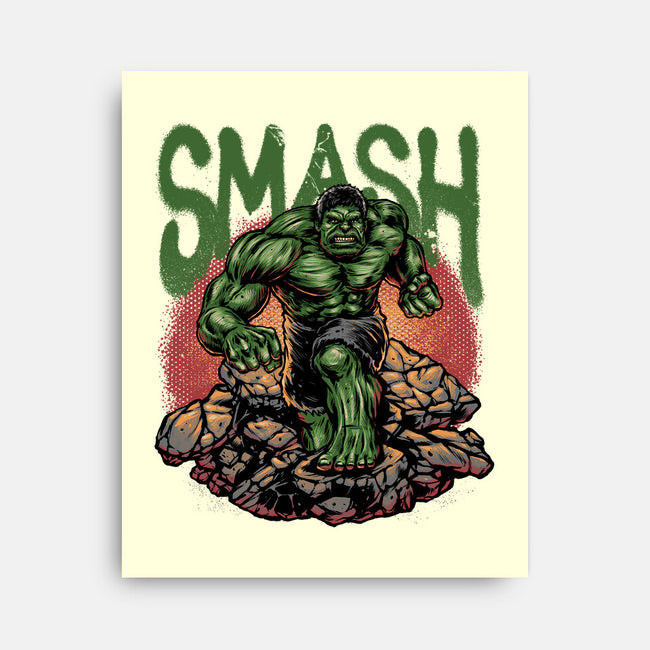 Green Smash-None-Stretched-Canvas-glitchygorilla