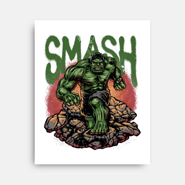 Green Smash-None-Stretched-Canvas-glitchygorilla
