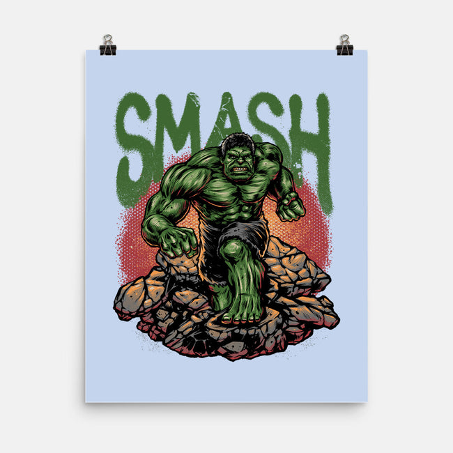 Green Smash-None-Matte-Poster-glitchygorilla