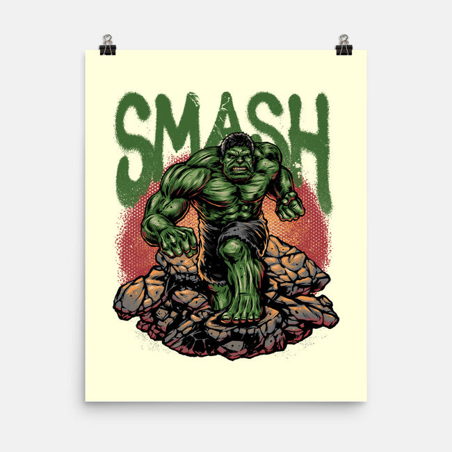 Green Smash-None-Matte-Poster-glitchygorilla