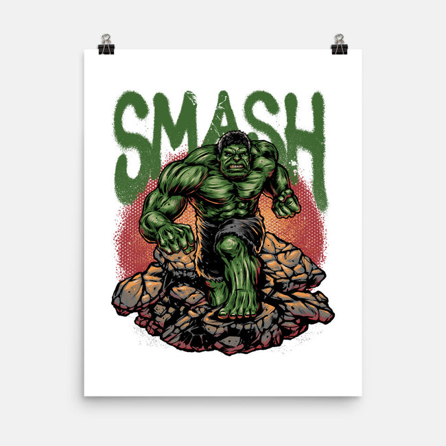 Green Smash-None-Matte-Poster-glitchygorilla