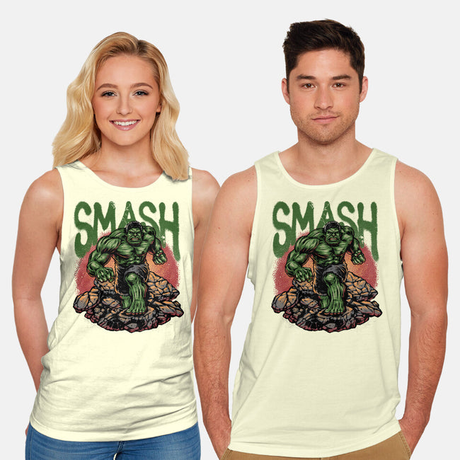 Green Smash-Unisex-Basic-Tank-glitchygorilla