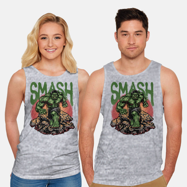 Green Smash-Unisex-Basic-Tank-glitchygorilla